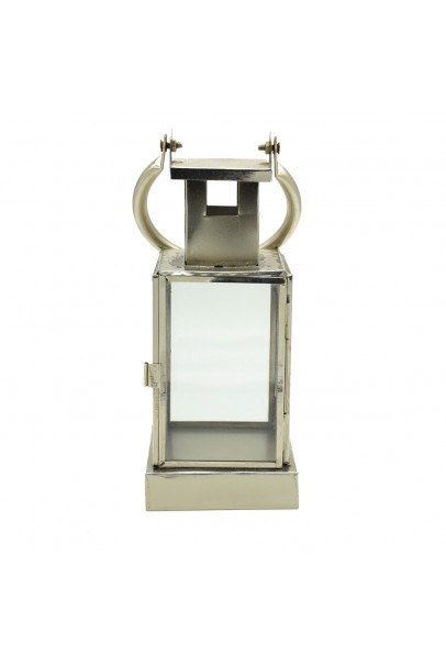 Western Silver Plated White Trasparent Glass  Lantern